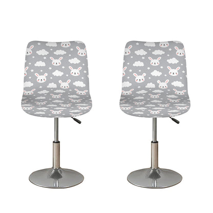 Rabbit And Cloud Pattern Print Bar Stool Covers