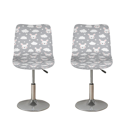 Rabbit And Cloud Pattern Print Bar Stool Covers