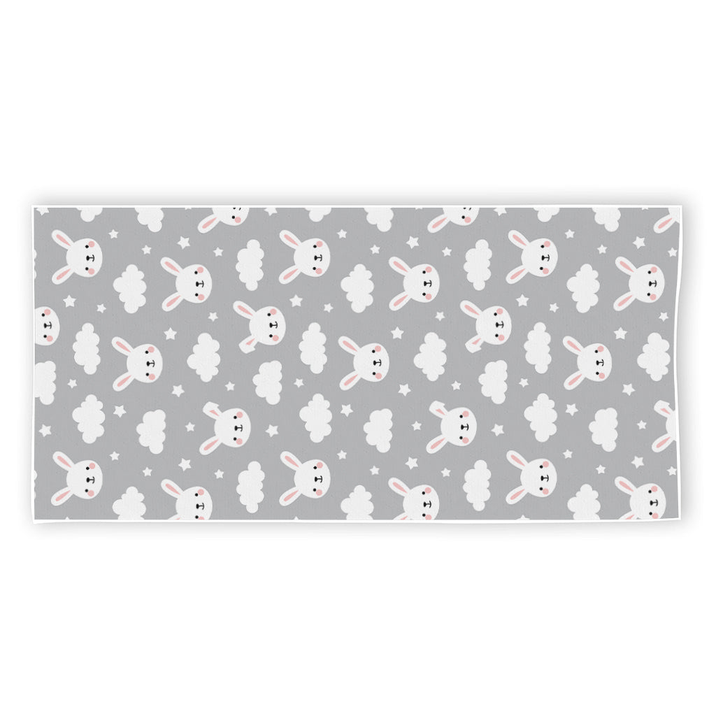 Rabbit And Cloud Pattern Print Beach Towel