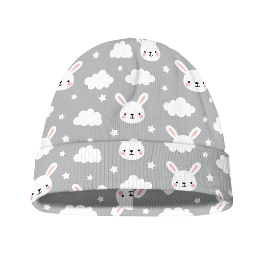 Rabbit And Cloud Pattern Print Beanie