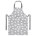 Rabbit And Cloud Pattern Print Bib Apron With Pocket