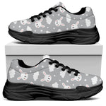 Rabbit And Cloud Pattern Print Black Chunky Shoes