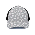 Rabbit And Cloud Pattern Print Black Mesh Trucker Hat