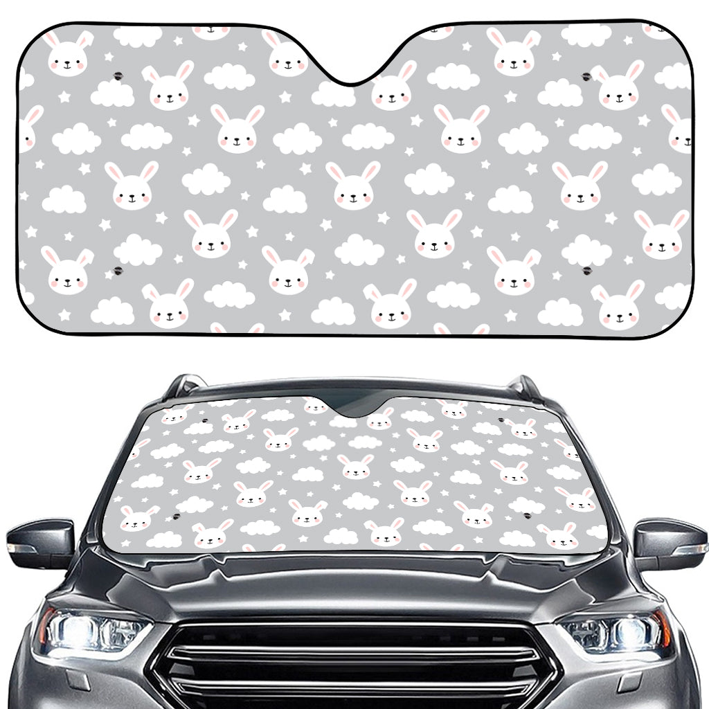 Rabbit And Cloud Pattern Print Car Windshield Sun Shade