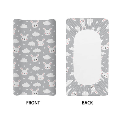 Rabbit And Cloud Pattern Print Changing Pad Cover