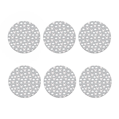 Rabbit And Cloud Pattern Print Coaster Set