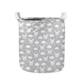 Rabbit And Cloud Pattern Print Collapsible Laundry Basket