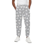 Rabbit And Cloud Pattern Print Cotton Pants