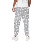 Rabbit And Cloud Pattern Print Cotton Pants