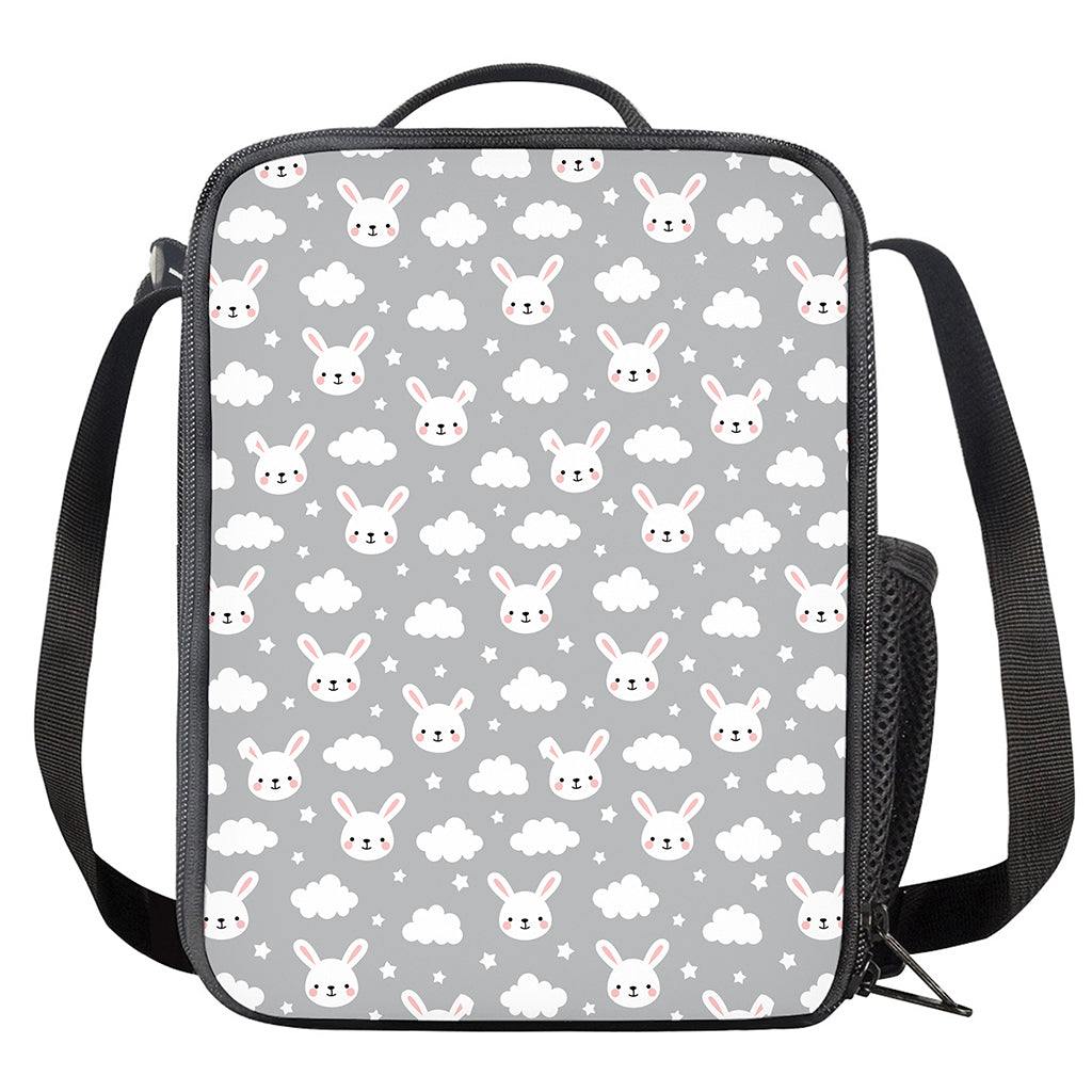 Rabbit And Cloud Pattern Print Crossbody Lunch Bag