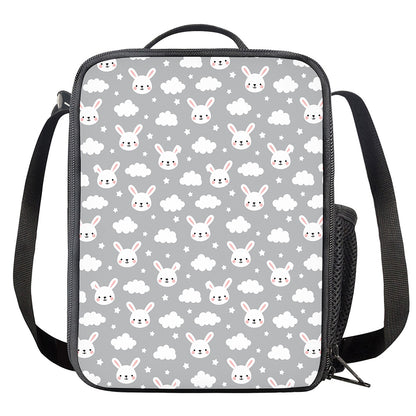 Rabbit And Cloud Pattern Print Crossbody Lunch Bag