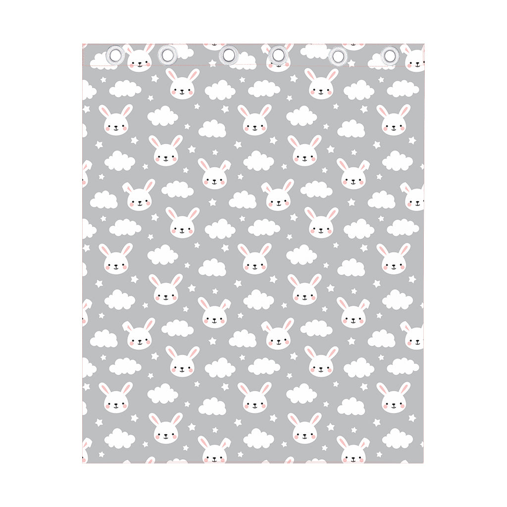 Rabbit And Cloud Pattern Print Curtain