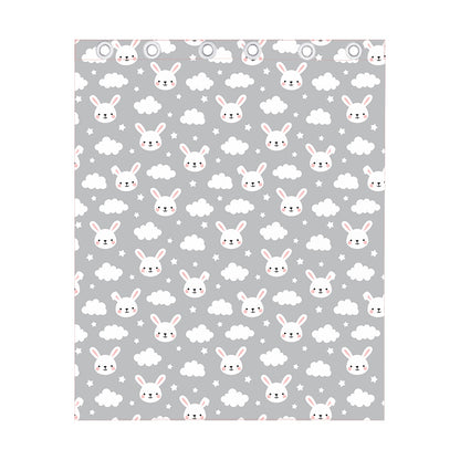 Rabbit And Cloud Pattern Print Curtain