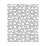 Rabbit And Cloud Pattern Print Curtain