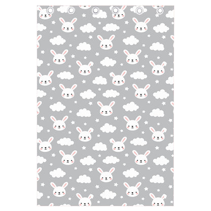 Rabbit And Cloud Pattern Print Curtain
