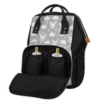 Rabbit And Cloud Pattern Print Diaper Bag