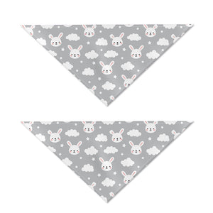 Rabbit And Cloud Pattern Print Dog Bandana