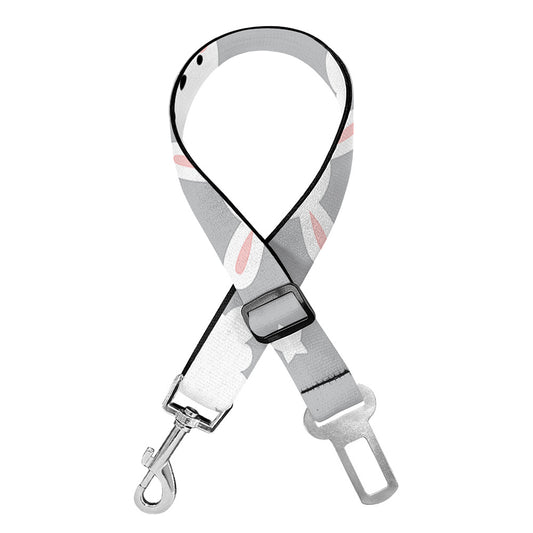 Rabbit And Cloud Pattern Print Dog Seat Belt