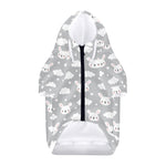 Rabbit And Cloud Pattern Print Dog Zip Up Hoodie