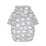 Rabbit And Cloud Pattern Print Dog Zip Up Hoodie
