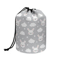 Rabbit And Cloud Pattern Print Drawstring Makeup Bag