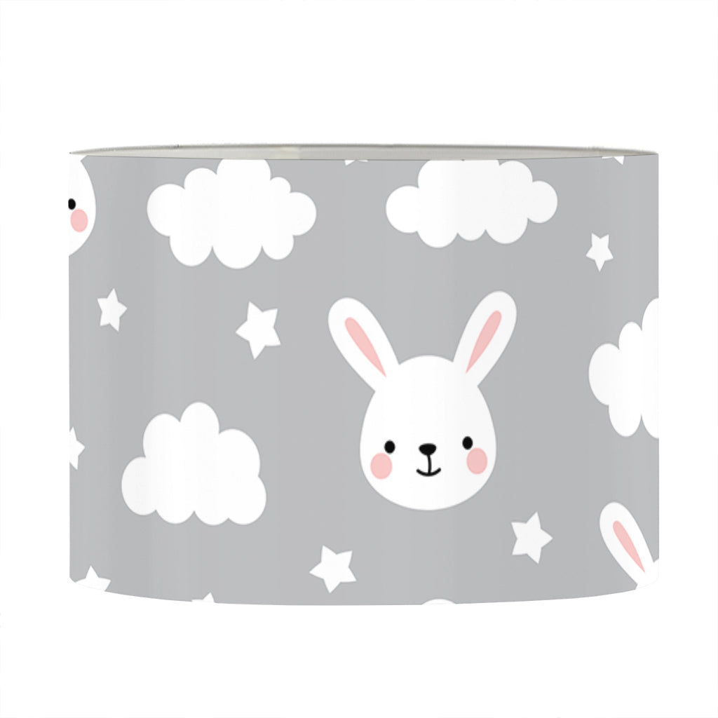Rabbit And Cloud Pattern Print Drum Lamp Shade