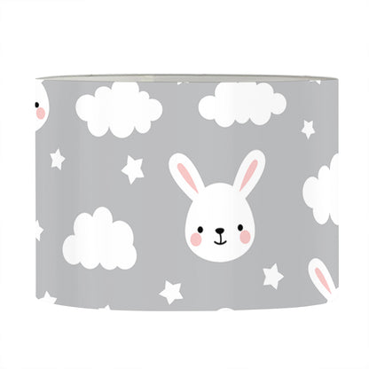 Rabbit And Cloud Pattern Print Drum Lamp Shade