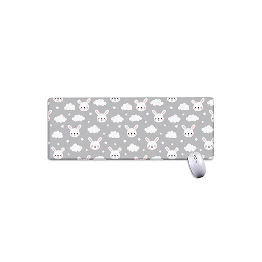 Rabbit And Cloud Pattern Print Extended Mouse Pad