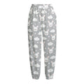 Rabbit And Cloud Pattern Print Fleece Lined Knit Pants