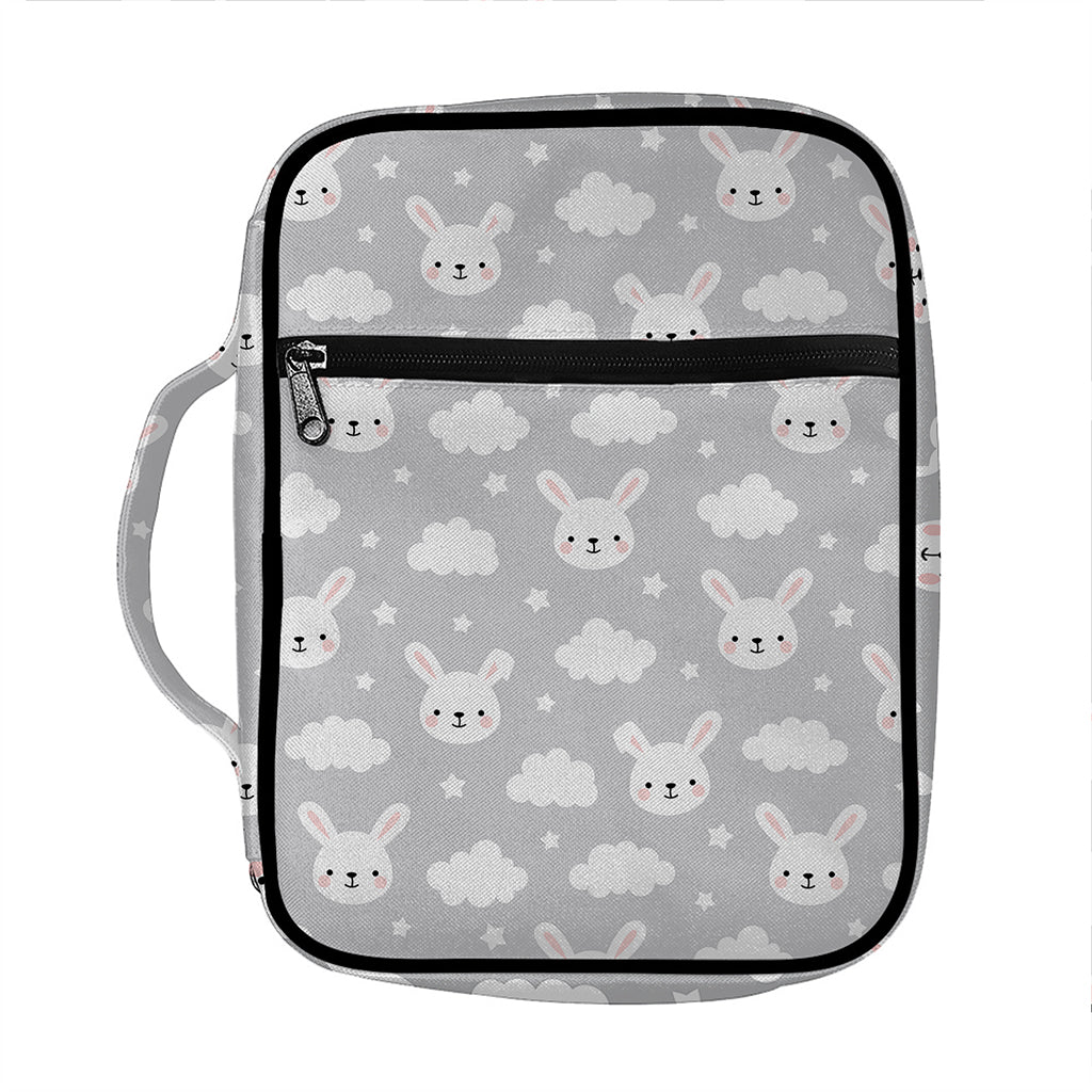 Rabbit And Cloud Pattern Print Front Pocket Bible Bag