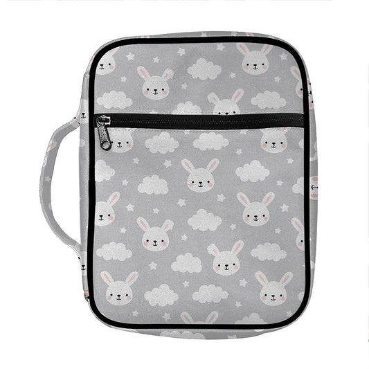 Rabbit And Cloud Pattern Print Front Pocket Bible Bag