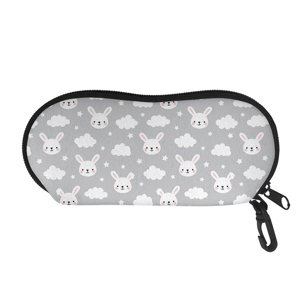 Rabbit And Cloud Pattern Print Glasses Case