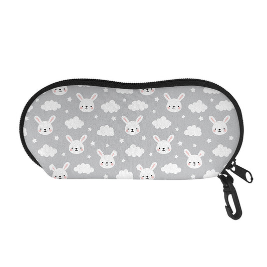 Rabbit And Cloud Pattern Print Glasses Case