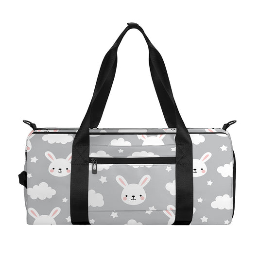 Rabbit And Cloud Pattern Print Gym Bag