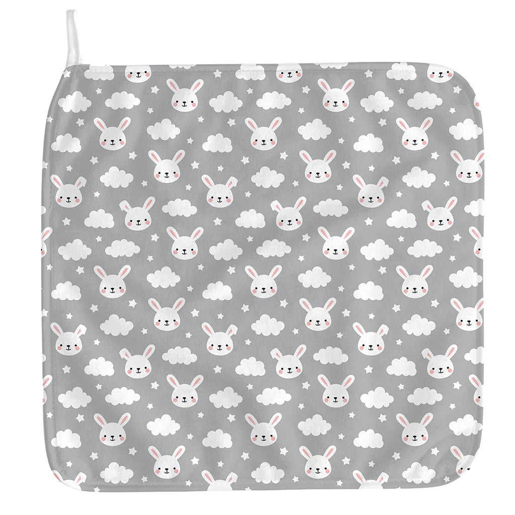 Rabbit And Cloud Pattern Print Hand Towel