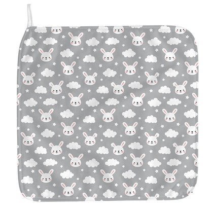 Rabbit And Cloud Pattern Print Hand Towel