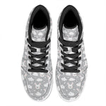 Rabbit And Cloud Pattern Print High Top Leather Sneakers