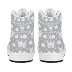 Rabbit And Cloud Pattern Print High Top Leather Sneakers