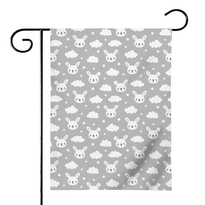 Rabbit And Cloud Pattern Print House Flag