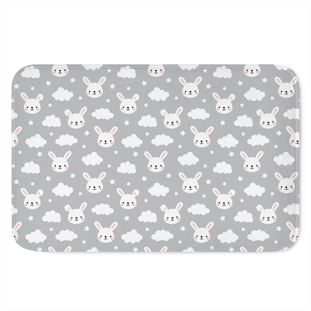 Rabbit And Cloud Pattern Print Indoor Door Mat