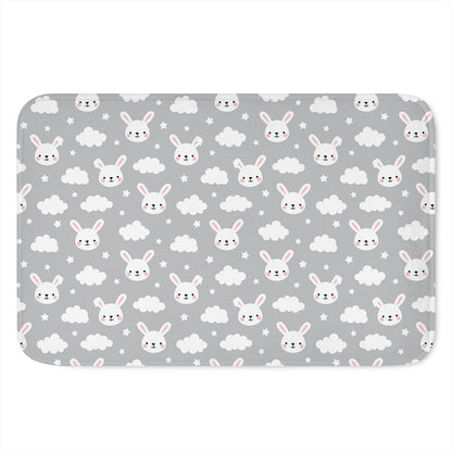 Rabbit And Cloud Pattern Print Indoor Door Mat