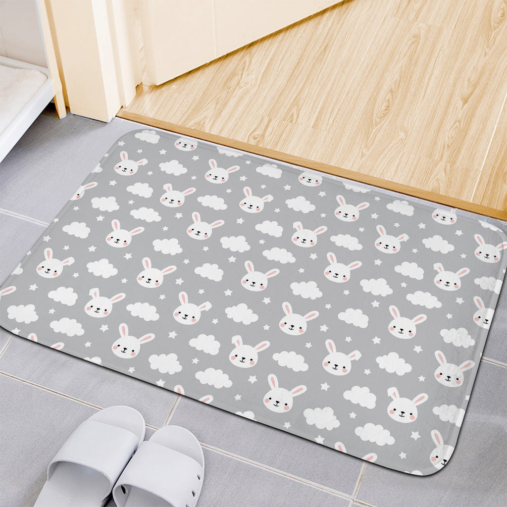 Rabbit And Cloud Pattern Print Indoor Door Mat