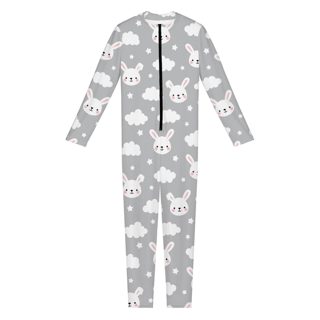 Rabbit And Cloud Pattern Print Jumpsuit