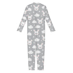 Rabbit And Cloud Pattern Print Jumpsuit