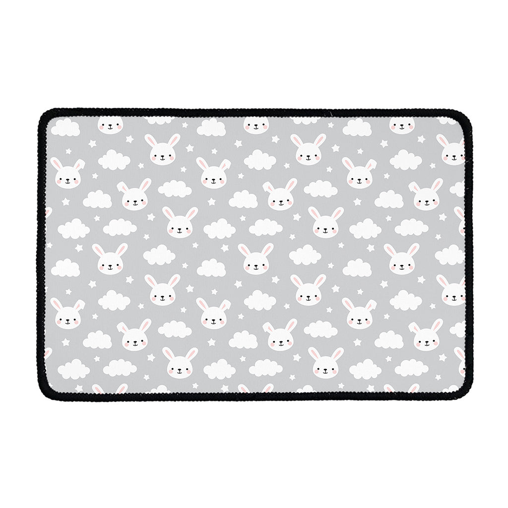 Rabbit And Cloud Pattern Print Kitchen Mat