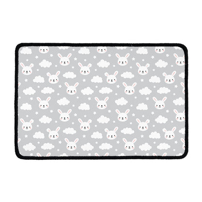 Rabbit And Cloud Pattern Print Kitchen Mat