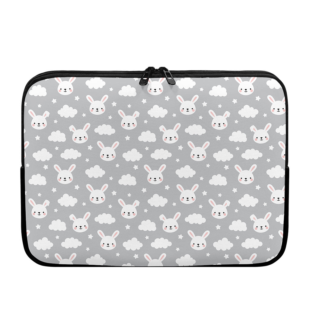 Rabbit And Cloud Pattern Print Laptop Sleeve