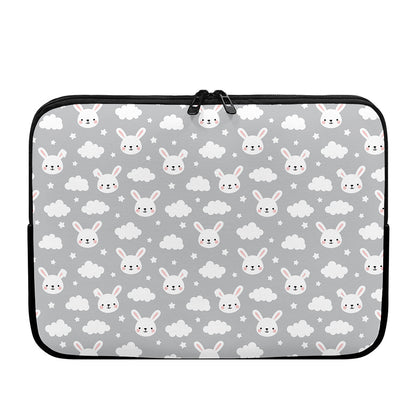 Rabbit And Cloud Pattern Print Laptop Sleeve