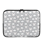 Rabbit And Cloud Pattern Print Laptop Sleeve