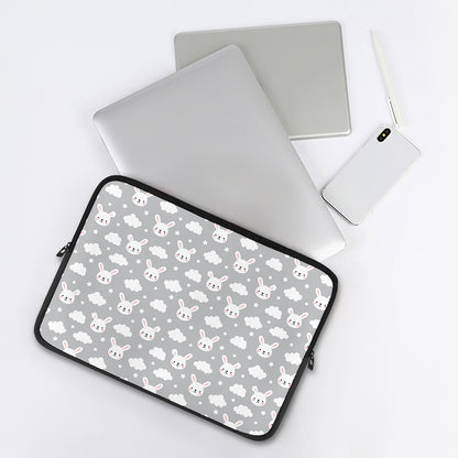 Rabbit And Cloud Pattern Print Laptop Sleeve